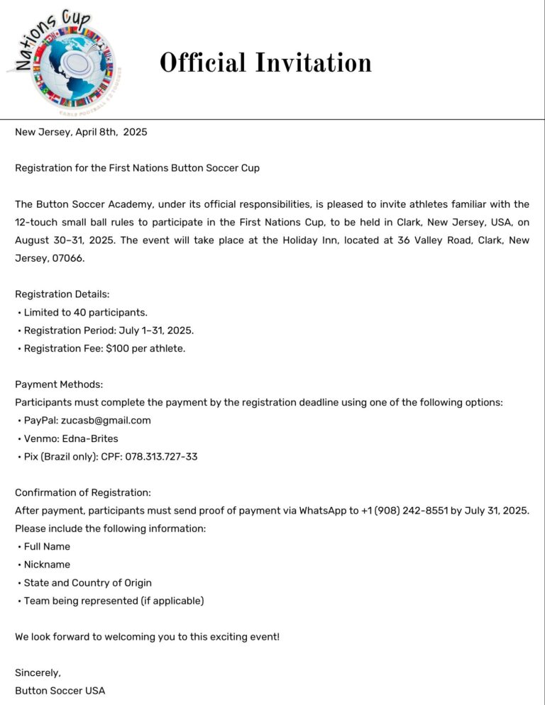 First USA Nation’s Cup – Invitation letter – International Table ...